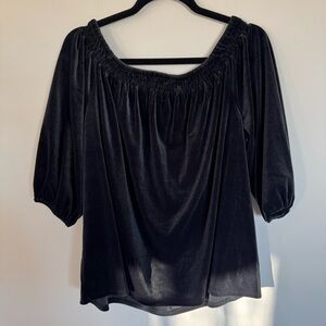 J. Jill Elegant Gray/Black Velvet Ruched Women's Top Size XL